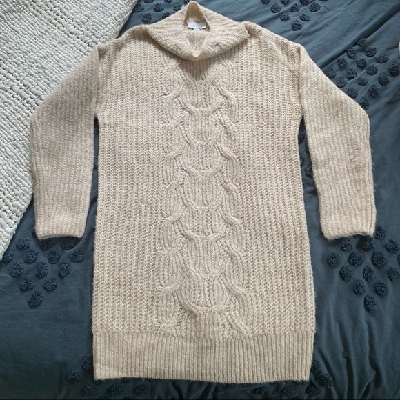 Topshop cable knit midi jumper dress in ivory - Picture 3 of 8